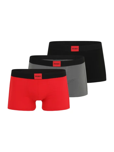 HUGO Boksarice GALAXY pegasto siva / rdeča črna