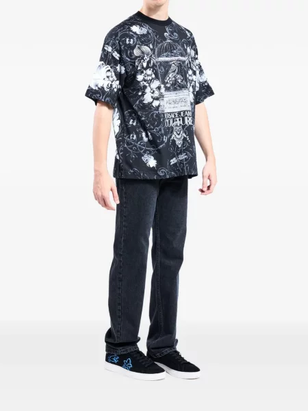 Tricou Versace Jeans Couture cu imagine negru