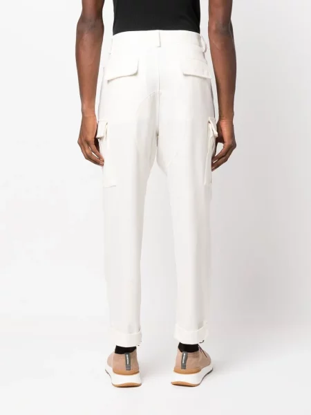 Pantaloni cargo Brunello Cucinelli conici alb