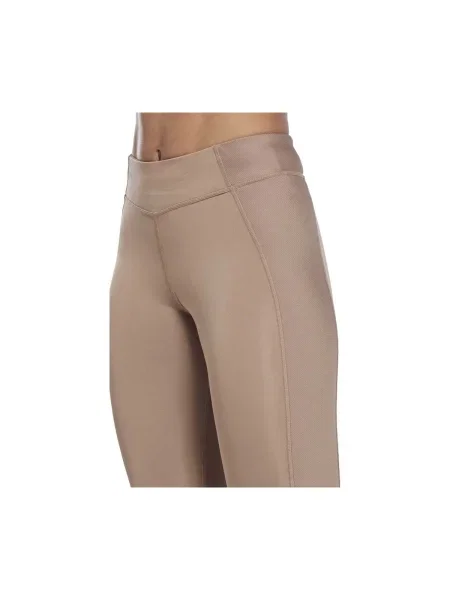 Yoga pantaloni Reebok Sport cu nervuri bej