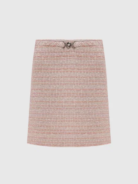 Твідова спідниця з металевою емблемою Medusa Versace рожева