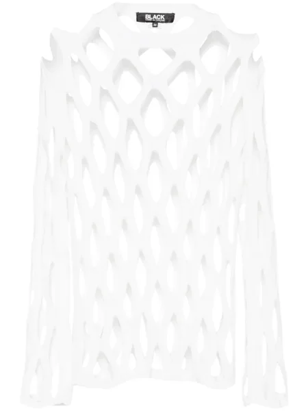 Svetr Black Comme Des Garçons se síťovinou bílý