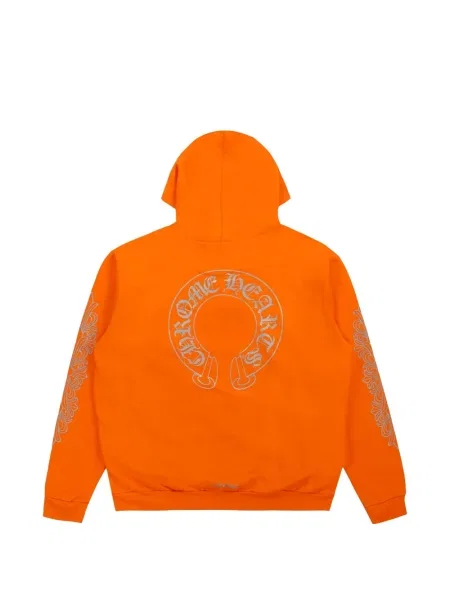 Суичър с качулка Chrome Hearts със сърца оранжево