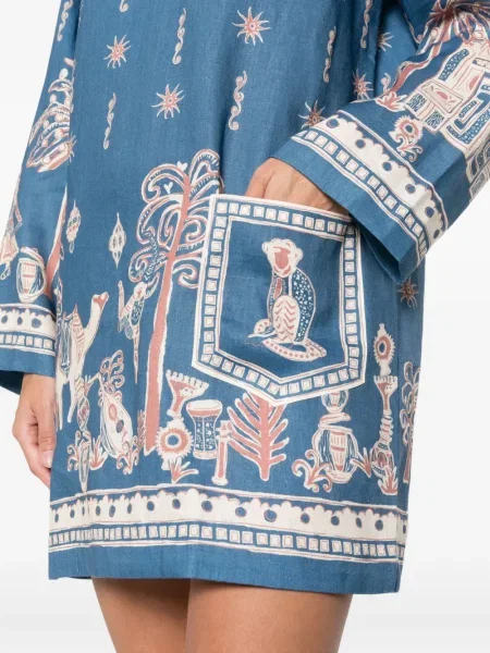 Rochie mini Alemais cu imagine de costum albastru