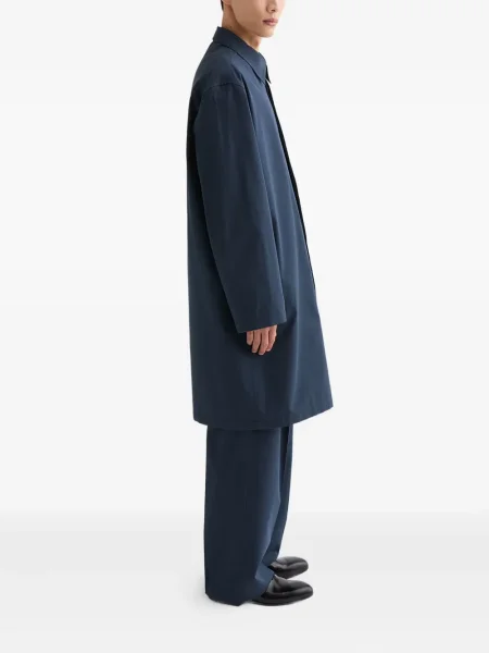 Palton Jil Sander din poplin cu buzunare la piept albastru