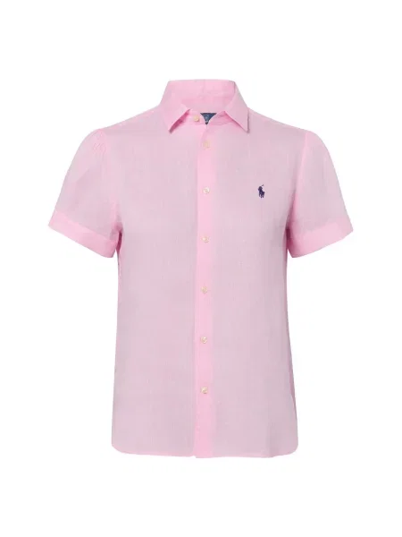 Polo Ralph Lauren Lniana bluzka z krótkim rękawem Kobiety len S różowy