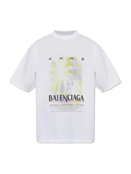 Koszulka Balenciaga z logo biała