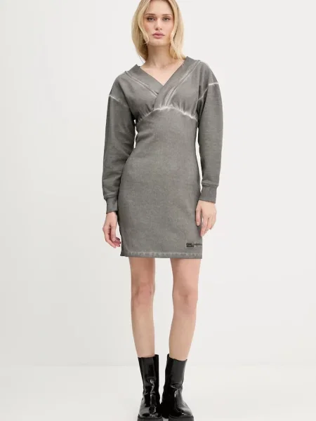 Мини джинсовое платье Karl Lagerfeld Jeans серое