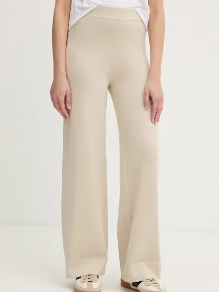 MM by Max Mara pantaloni pentru femei cu vâscoză RUM bej