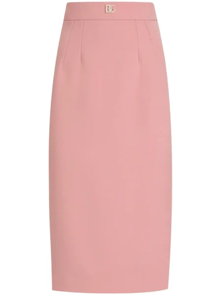Fustă midi Dolce & Gabbana din tweed până la genunchi roz