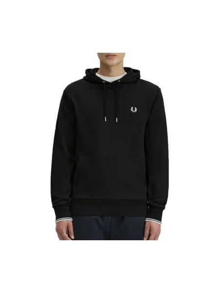 Hanorac cu glugă Fred Perry cu glugă negru