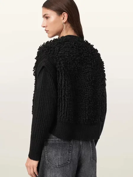 Шерстяной кардиган Allsaints черный