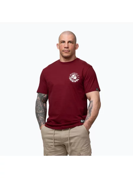 Tricou pentru bărbați Pitbull Dog SD burgundy