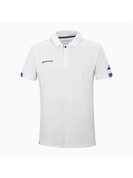 Мъжка поло тениска Babolat Играй бяло/бяло бяло