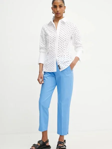 MAX&Co. spodnie fason cygaretki medium waist niebieski