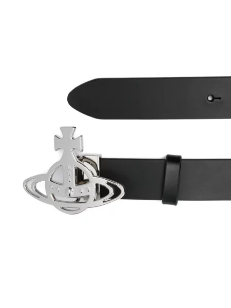 Curea Vivienne Westwood din piele cu cataramă negru