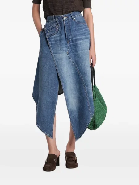 Fustă midi Jw Anderson asimetrică albastru