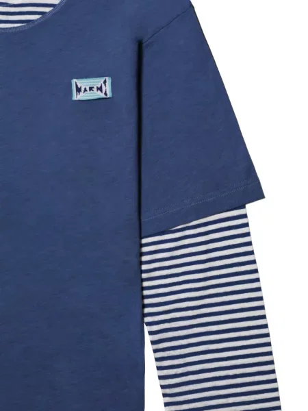 Tricou Marni cu dungi albastru