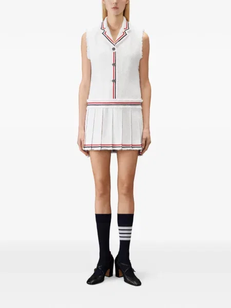 Rochie Thom Browne din tweed alb