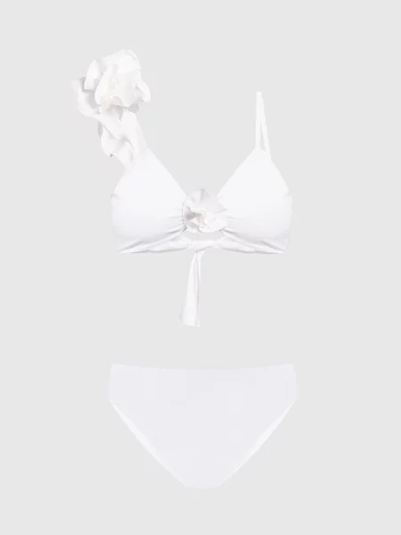 Купальник з рюшами та аплікацією Maygel Coronel білий