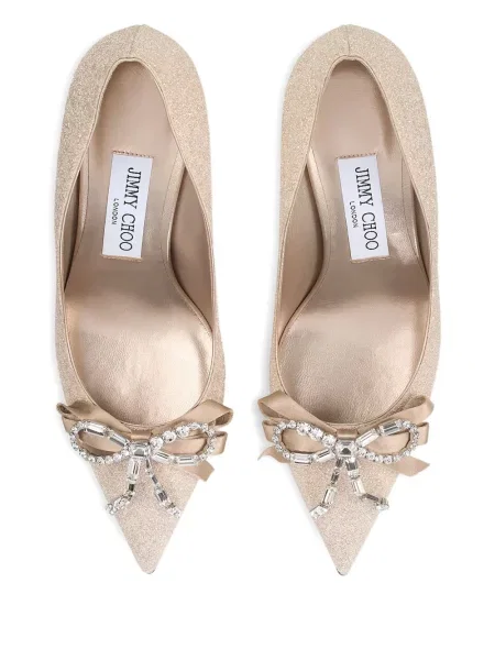 Pantofi cu toc Jimmy Choo cu funde auriu