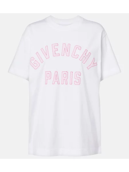 Tricou Givenchy cu broderie alb