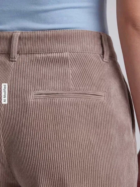 Spodnie sztruksowe o kroju regular fit z zaznaczonymi model AMELIE' Cambio