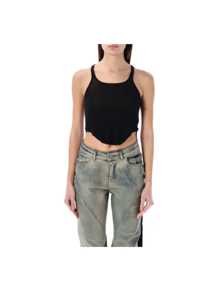 Krótki top Rick Owens na ramiączkach czarny