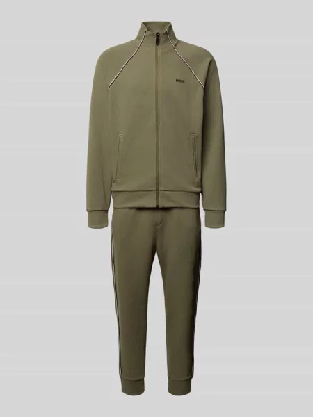 Dres o kroju regular fit z mieszanki bawełny model ‘TRACKSUIT SET’ Boss Green zielony