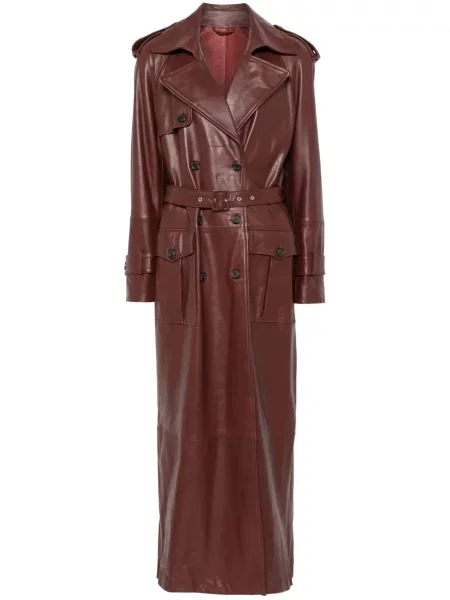 Trenci Giuseppe Di Morabito din piele roșu