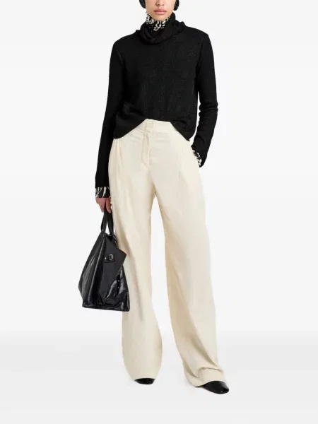 Pantaloni Proenza Schouler White Label de catifea cord alb