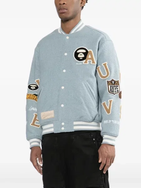 Geacă Aape By A Bathing Ape cu broderie albastru
