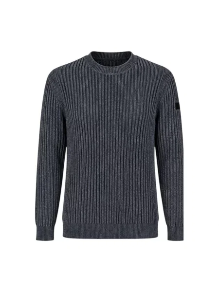 Aksamitny sweter Rrd niebieski