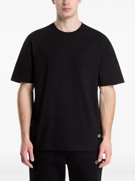 Тениска Ea7 Emporio Armani с принт черно