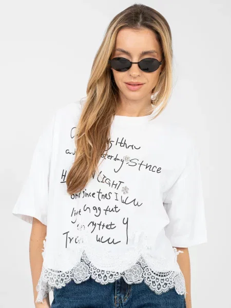 Bluză Factory Price din dantelă alb