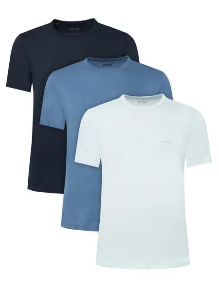 BOSS majica za muškarce od pamuka TShirtRN 3P Classic plava
