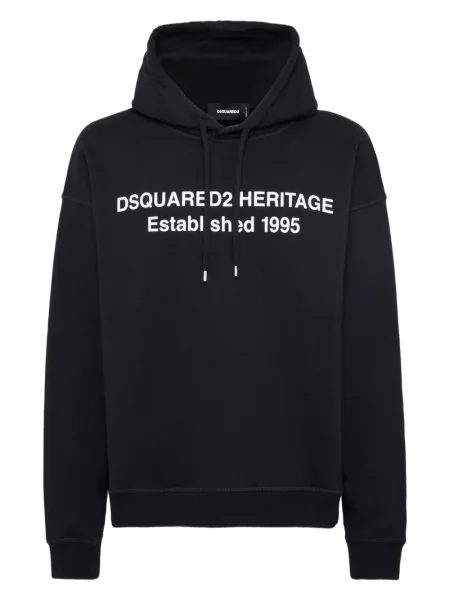 Hanorac cu glugă Dsquared2 cu imagine negru