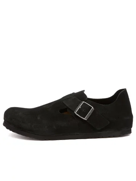 Birkenstock London Suede Leather Regular Fit Unisex Sandały Birkenstock Size: 8 czarny