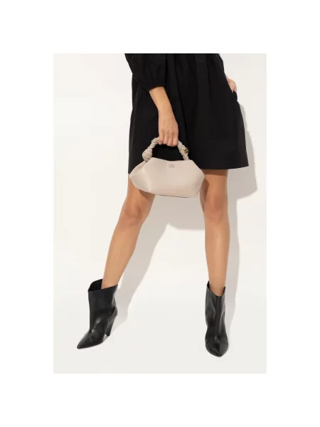 Torebka crossbody Ganni z klapami beżowa