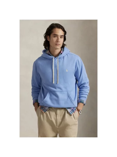 Bluza z kapturem z wyhaftowanym logo Polo Ralph Lauren niebieska