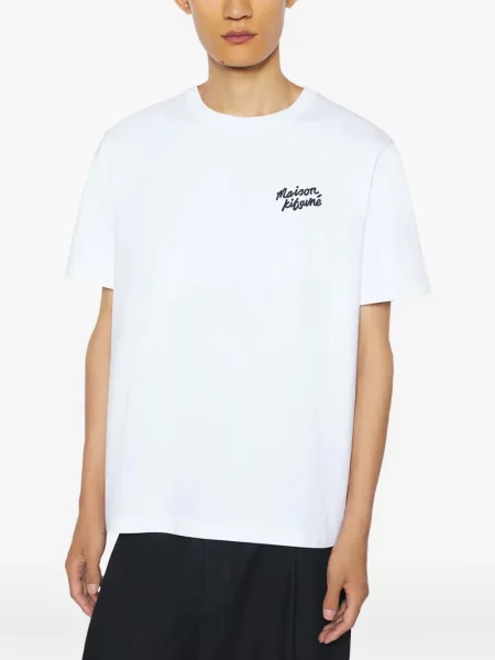 Tricou Maison Kitsune cu imagine alb