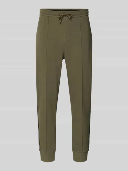 Spodnie dresowe o kroju regular fit z mieszanki bawełny model „JOIN HADIKO” Boss Green