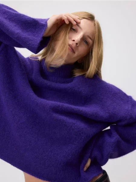 Reserved Светр-водолазка фіолетовий