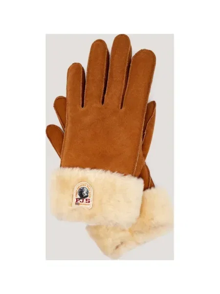 PARAJUMPERS Mănuși de piele | shearling maro