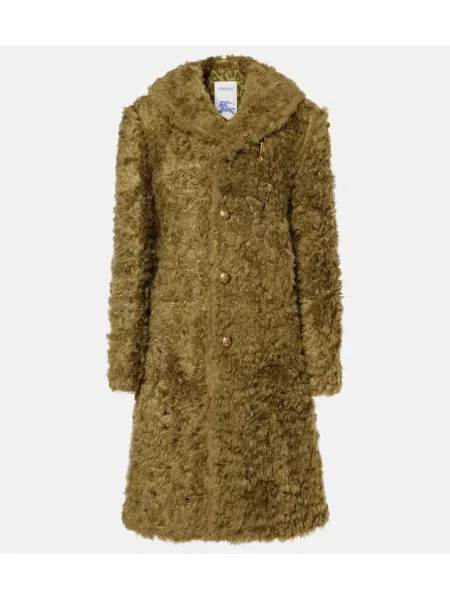 Sztuczne futro futro Burberry beżowe