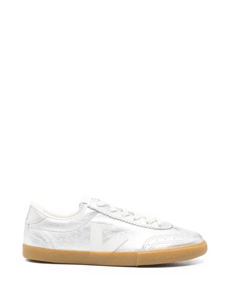 Sneakerși Veja cu șireturi din dantelă argintiu