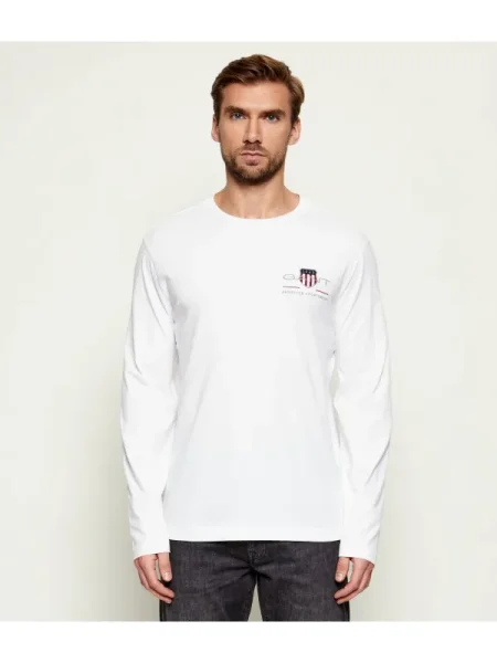 Tricou mânecă lungă Gant alb