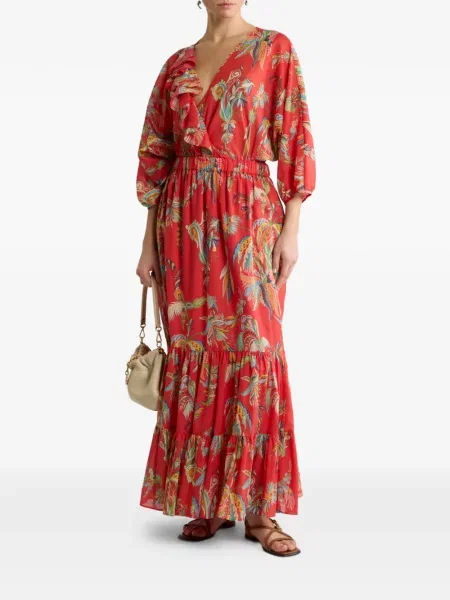 Fusta maxi Etro cu imagine cu model paisley roșu