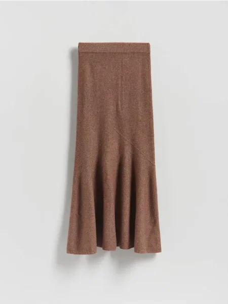 Reserved Dzianinowa spódnica maxi brązowy