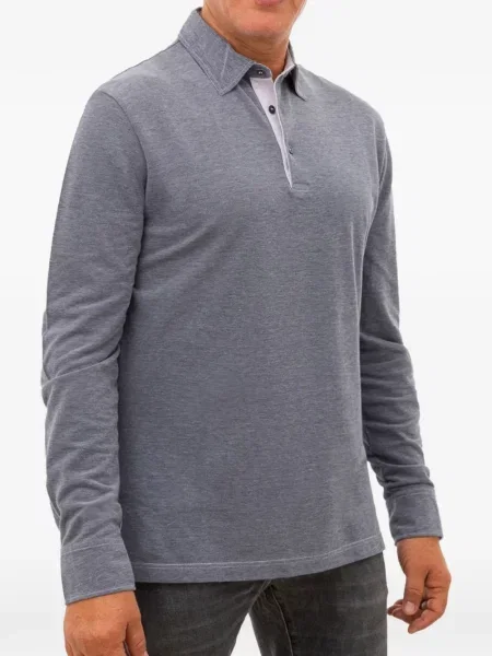 Lung tricou polo Corneliani albastru